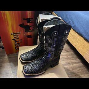 Ferrini Stampede Caiman Crocodile Hndcraftd Sq Toe